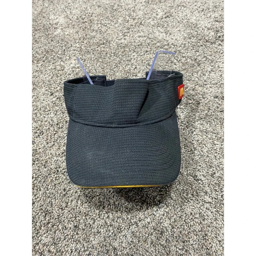 McDonalds Visor Hat Unisex OSFM Black Fair Employee Uniform Golden Arches Logo